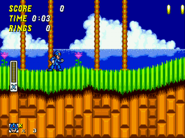 Mega Man X in Sonic 2 Screenshot 1
